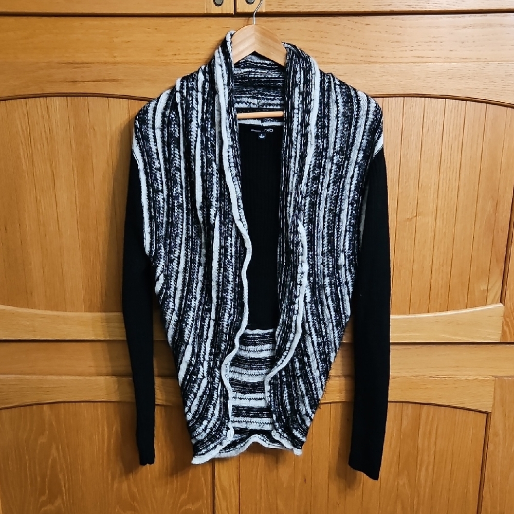RXB Black and White Open Front Cardigan